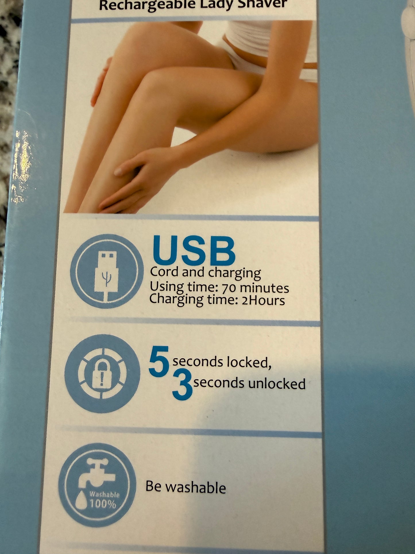 Rechargeable Lady Shaver USB Wet Dry Electric Razor LED Display