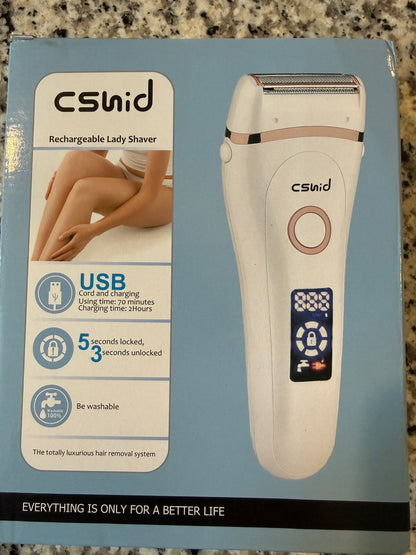 Rechargeable Lady Shaver USB Wet Dry Electric Razor LED Display