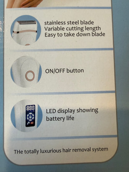 Rechargeable Lady Shaver USB Wet Dry Electric Razor LED Display