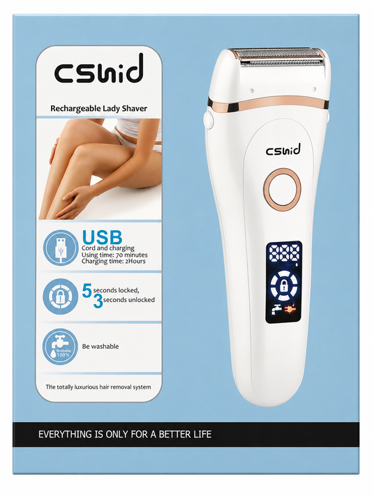 Rechargeable Lady Shaver USB Wet Dry Electric Razor LED Display