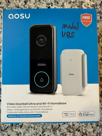 AOSU Video Doorbell Ultra WiFi HomeBase Wireless Smart Doorbell Camera