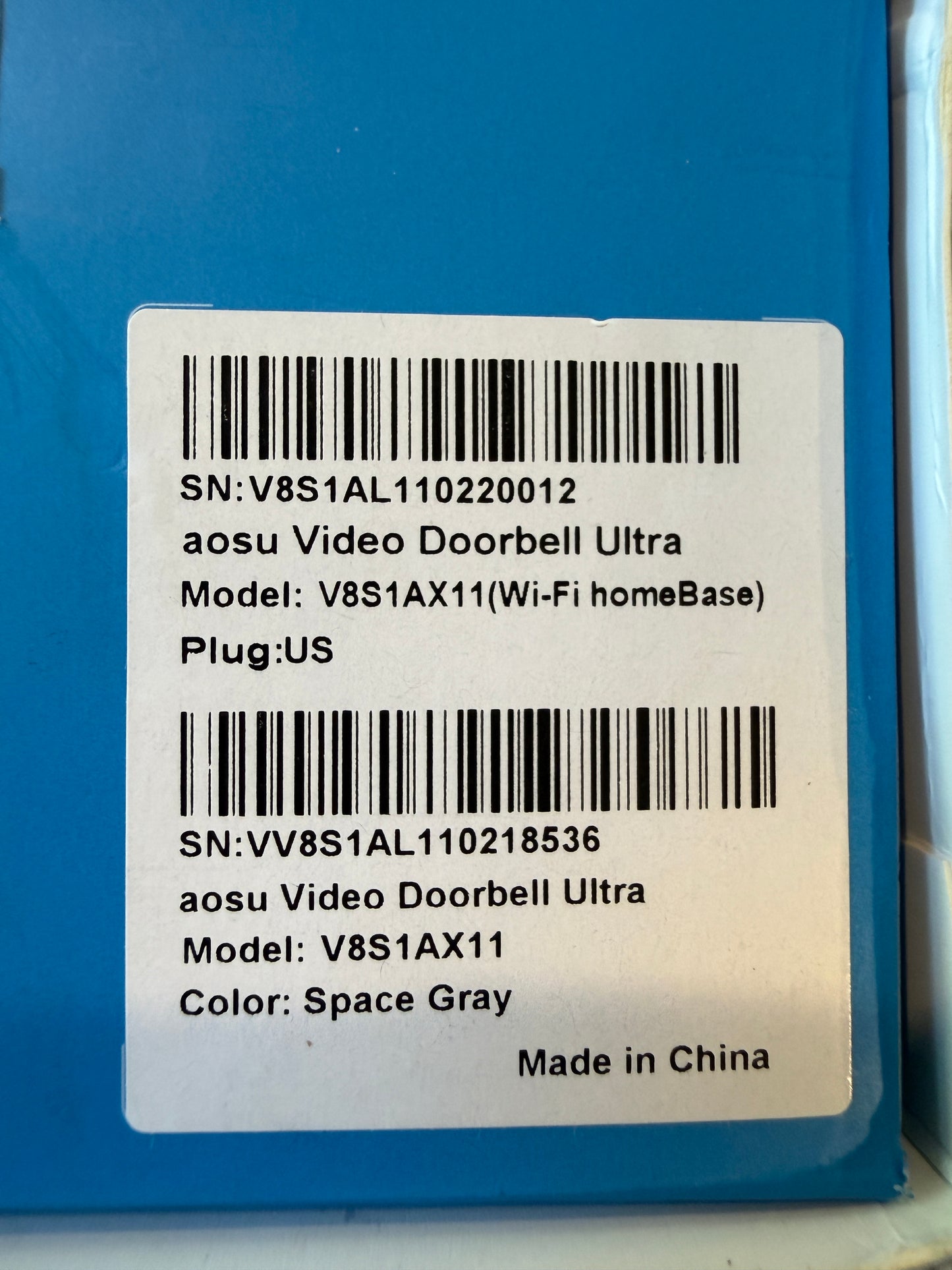 AOSU Video Doorbell Ultra WiFi HomeBase Smart Security Camera Alexa