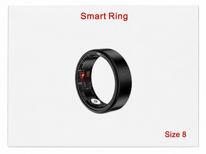 Silver Smart Ring Fitness Tracker Heart Rate Sleep Monitor Bluetooth Ring Size 8