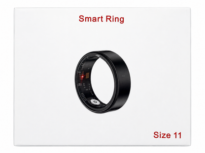 Silver Smart Ring Fitness Tracker Heart Rate Sleep Monitor Bluetooth Ring Size 11