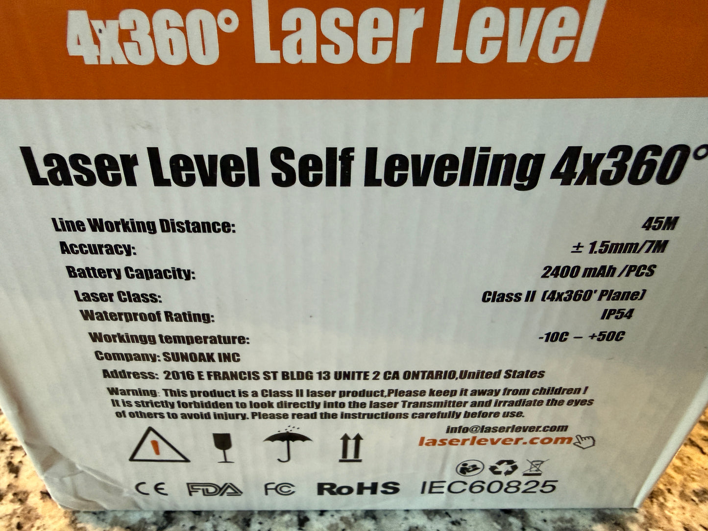 4x360° Green Laser Level Self Leveling 16 Line Waterproof Remote Control Kit