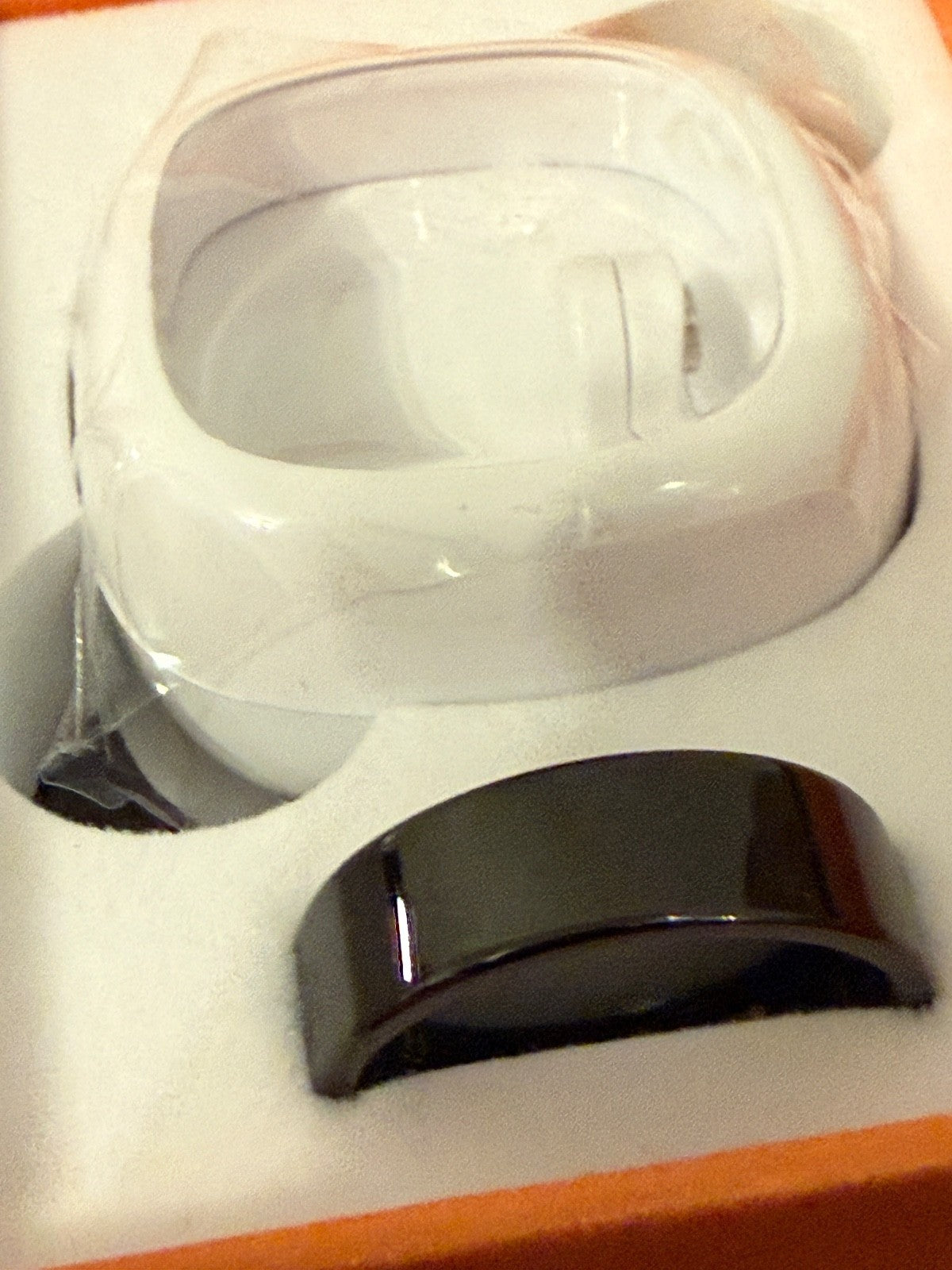 Black Smart Ring Health Fitness Tracker Size 11 Waterproof Sleep Monitor Ring