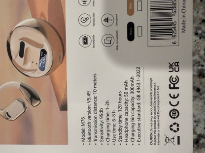 M76 Wireless Bluetooth Earbuds Noise Cancelling Surround Sound Headset Rose Gold