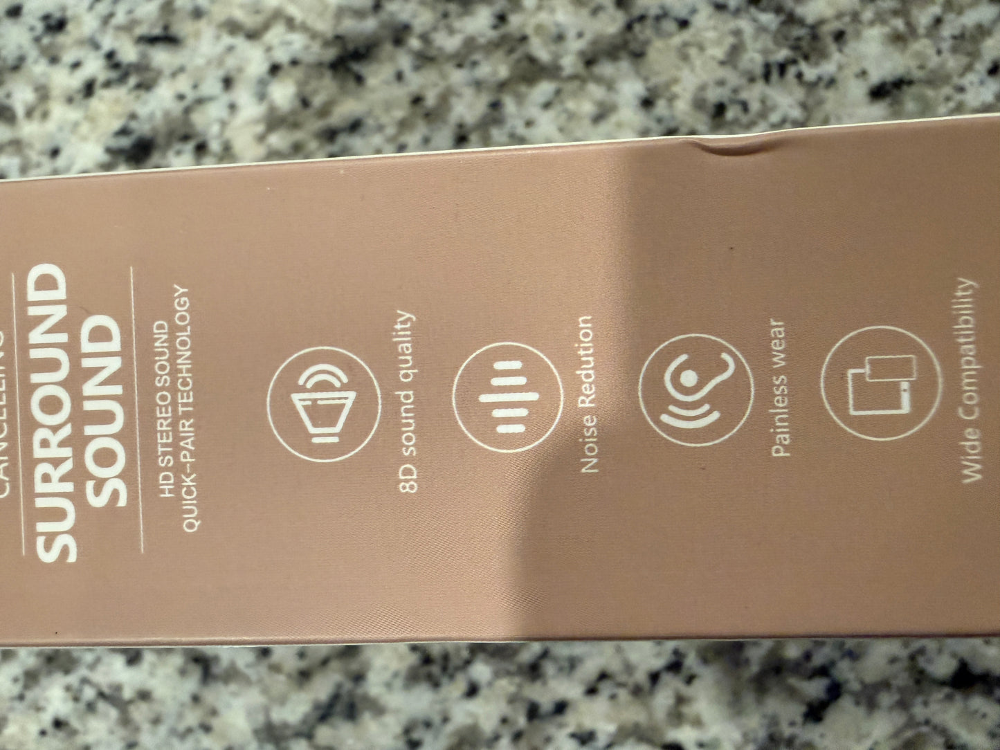M76 Wireless Bluetooth Earbuds Noise Cancelling Surround Sound Headset Rose Gold