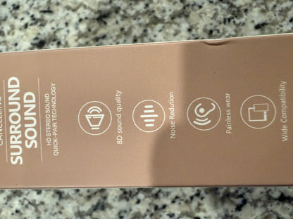 M76 Wireless Bluetooth Earbuds Noise Cancelling Surround Sound Headset Rose Gold