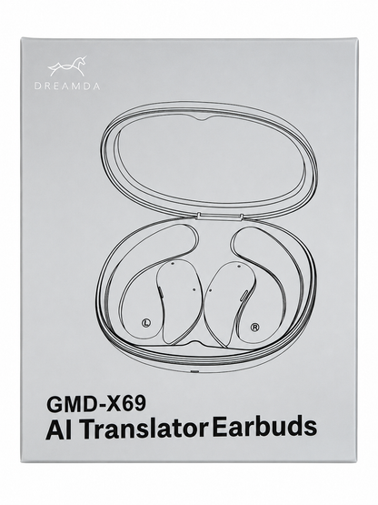 GMD-X69 AI Translator Earbuds Bluetooth 5.4 Wireless Headset w Charging Case