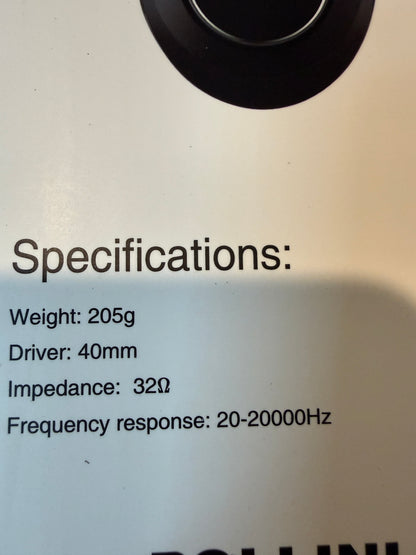 Pollini TP19 Wireless Bluetooth Over Ear Headphones Black EQ Modes