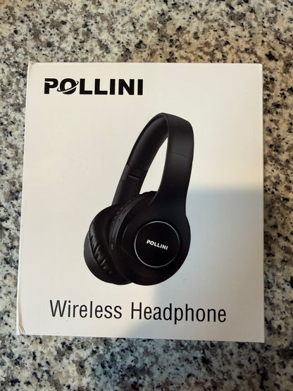 Pollini TP19 Wireless Bluetooth Over Ear Headphones Black EQ Modes