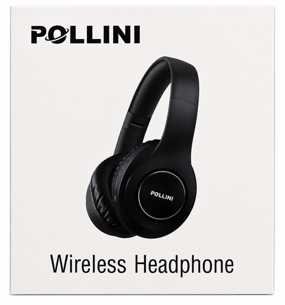 Pollini TP19 Wireless Bluetooth Over Ear Headphones Black EQ Modes