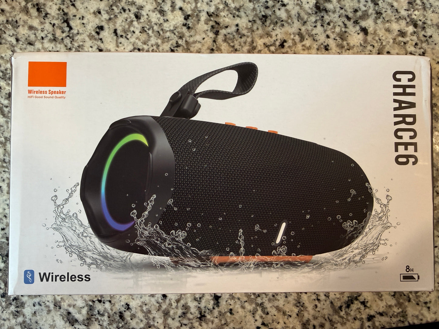 Charge 6 Portable Wireless Bluetooth Speaker RGB Waterproof Style Black