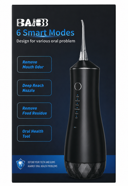BAIBB Cordless Water Dental Flosser 6 Smart Modes Oral Irrigator FL-V26A