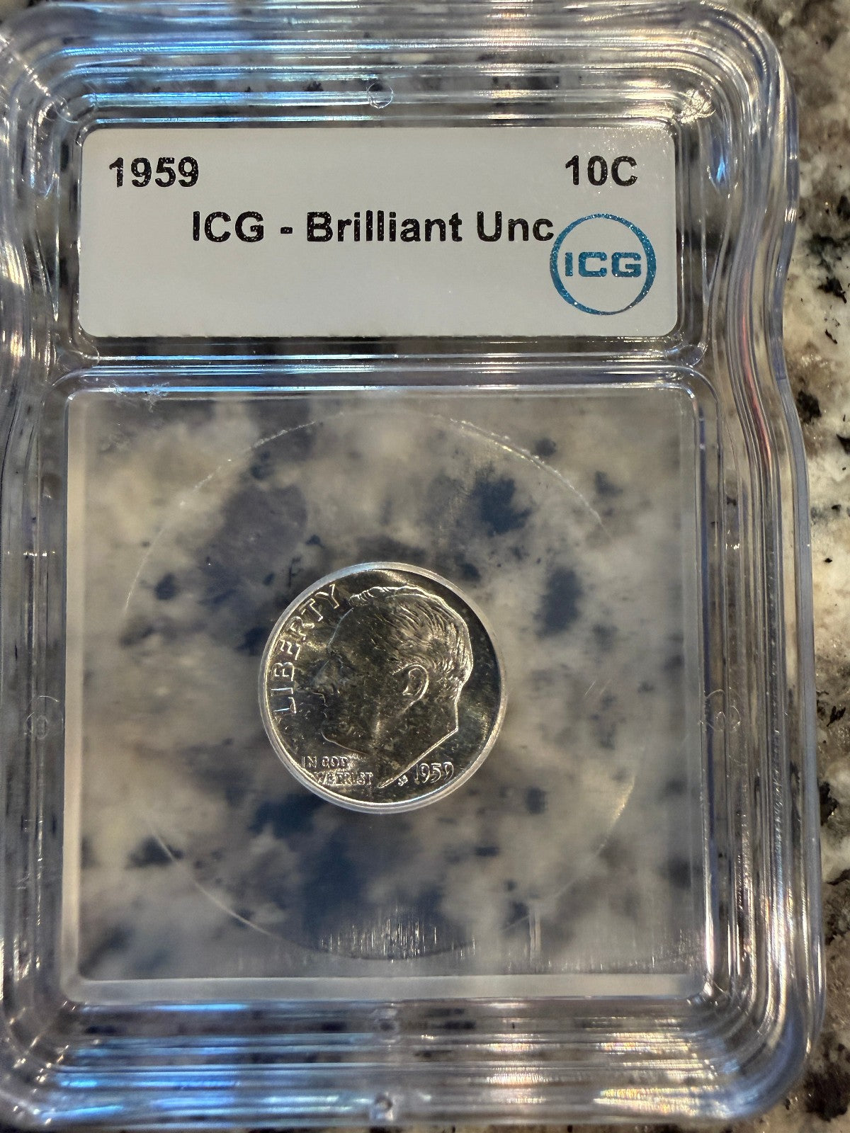 1959 Roosevelt Dime ICG Brilliant Uncirculated Certified Silver 10C Coin