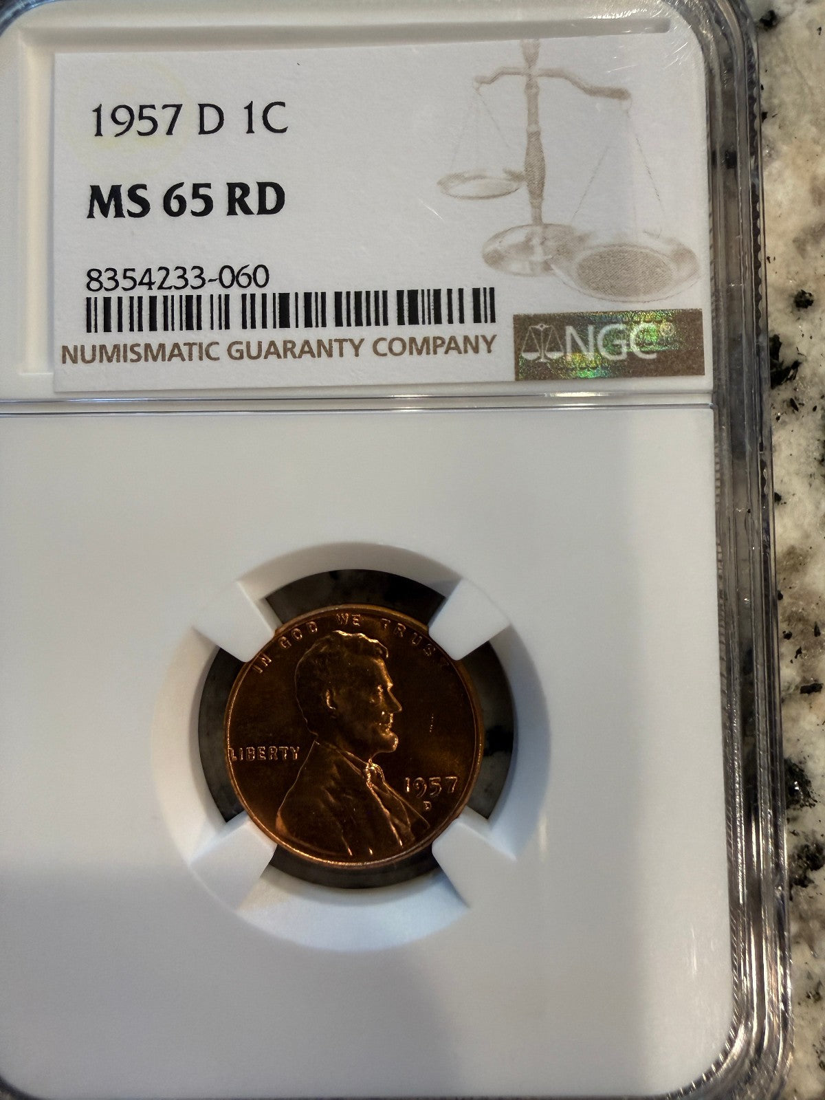 1957-D Lincoln Wheat Cent NGC MS65 RD Brilliant Red Certified Denver Mint Penny