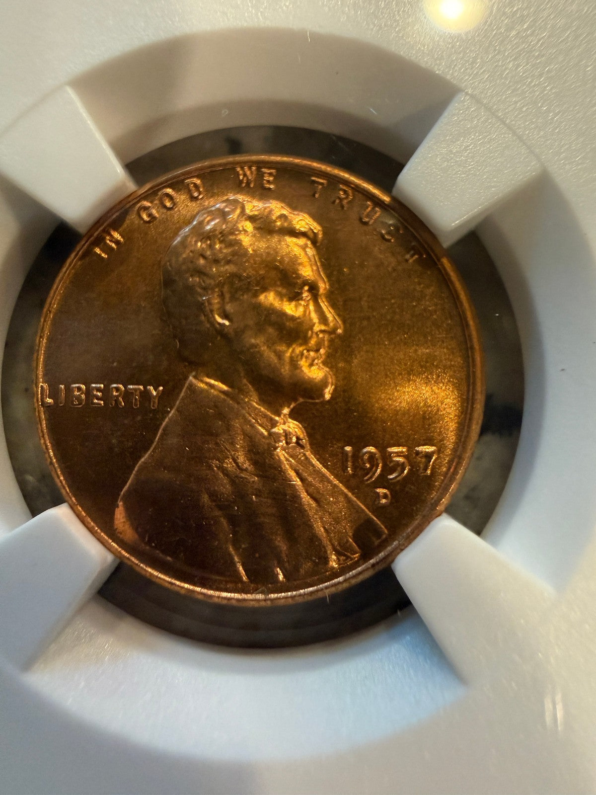 1957-D Lincoln Wheat Cent NGC MS65 RD Brilliant Red Certified Denver Mint Penny