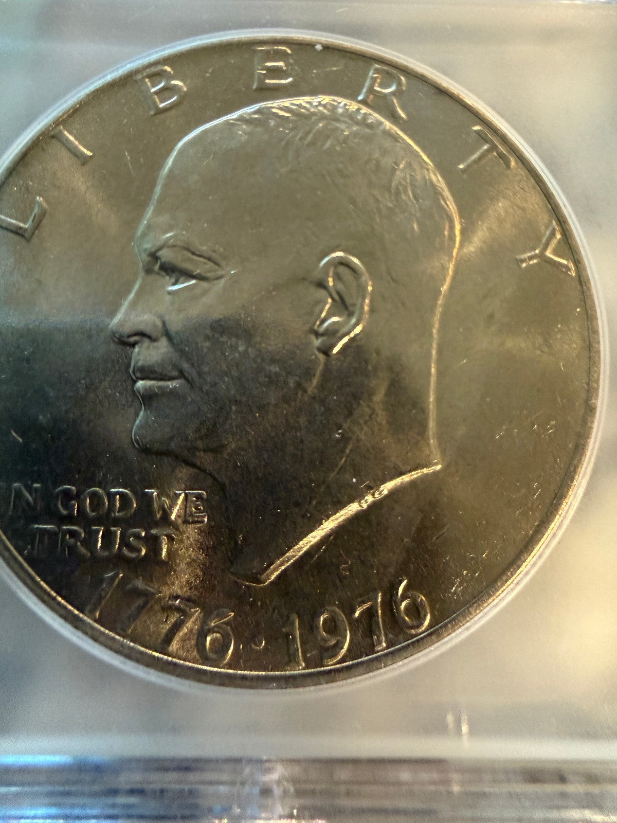 1976 Type 2 Eisenhower Dollar ICG MS66 Original Bank Bag Bicentennial Moon