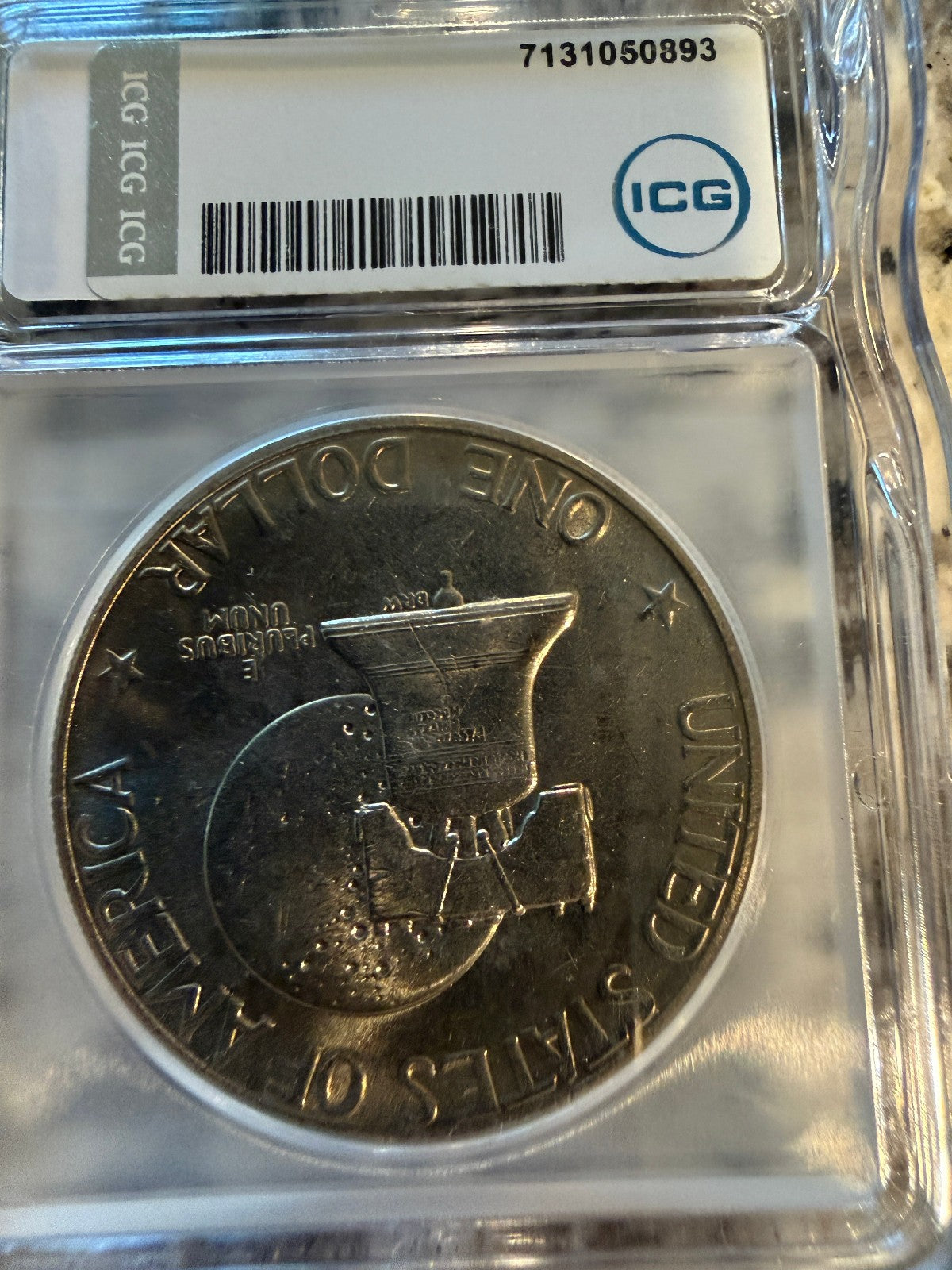 1976 Type 2 Eisenhower Dollar ICG MS66 Original Bank Bag Bicentennial Moon