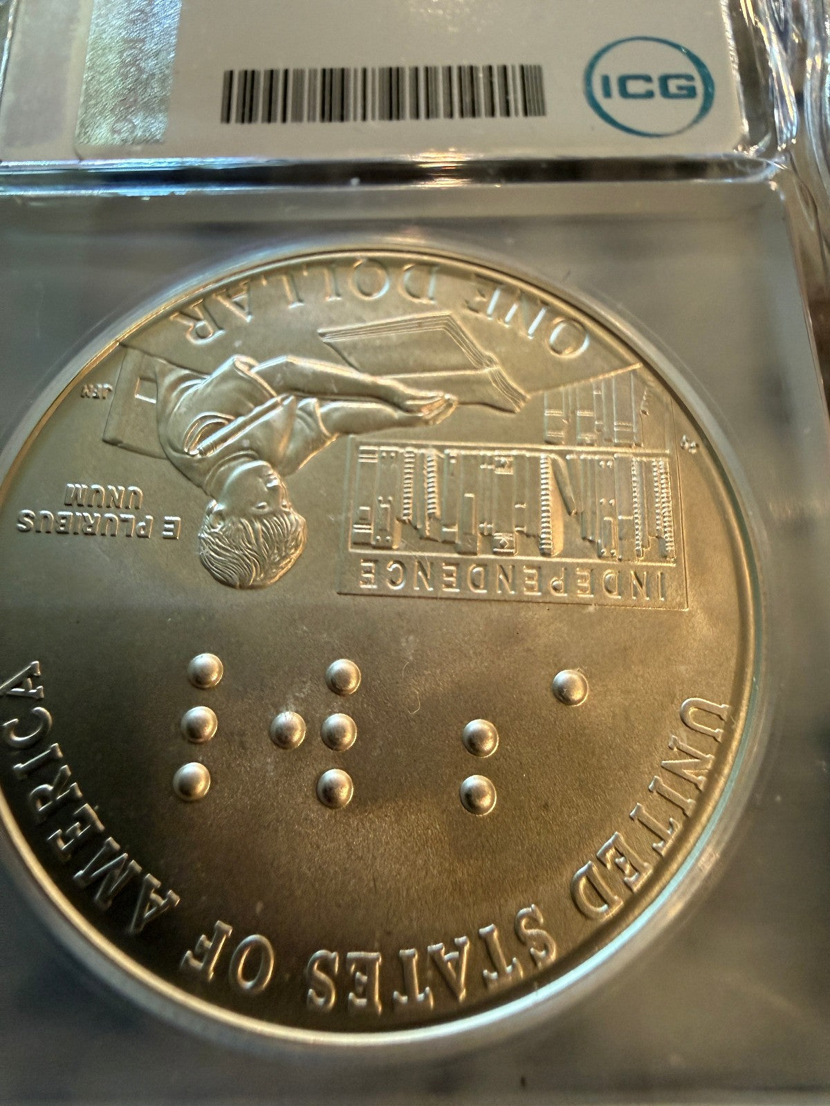 2009 P Louis Braille Silver Presidential Dollar ICG MS69 Certified BU
