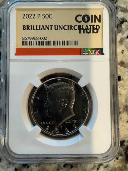 2022 P Kennedy Half Dollar NGC Coin Hub Brilliant Uncirculated 50C US Half