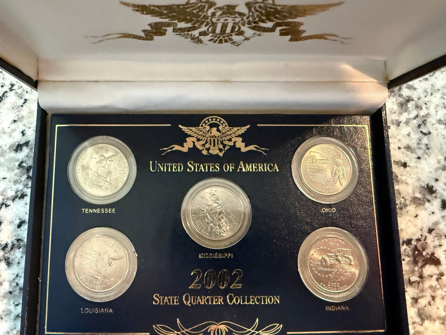 2002 United States State Quarter Collection Gift Set Tennessee Ohio Louisiana