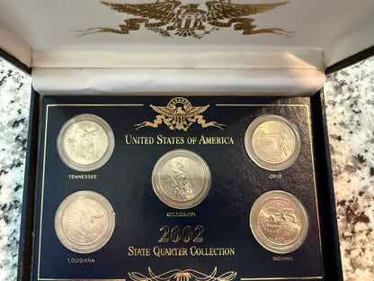 2002 United States State Quarter Collection Gift Set Tennessee Ohio Louisiana