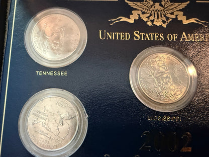 2002 United States State Quarter Collection Gift Set Tennessee Ohio Louisiana