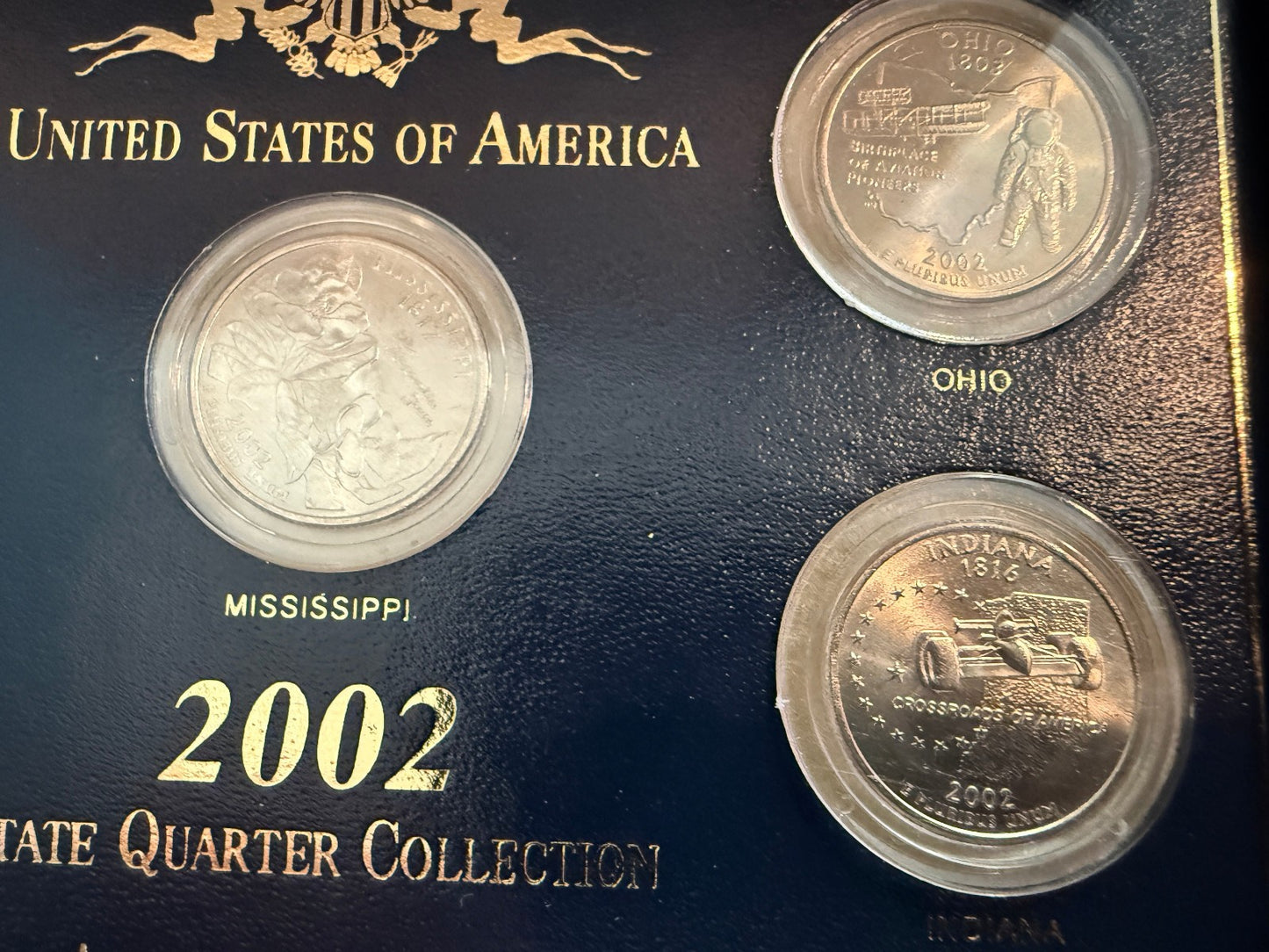 2002 United States State Quarter Collection Gift Set Tennessee Ohio Louisiana
