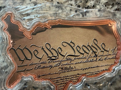 250 Years USA Shaped 10 AVDP oz .999 Fine Copper Bullion Bar Colorized