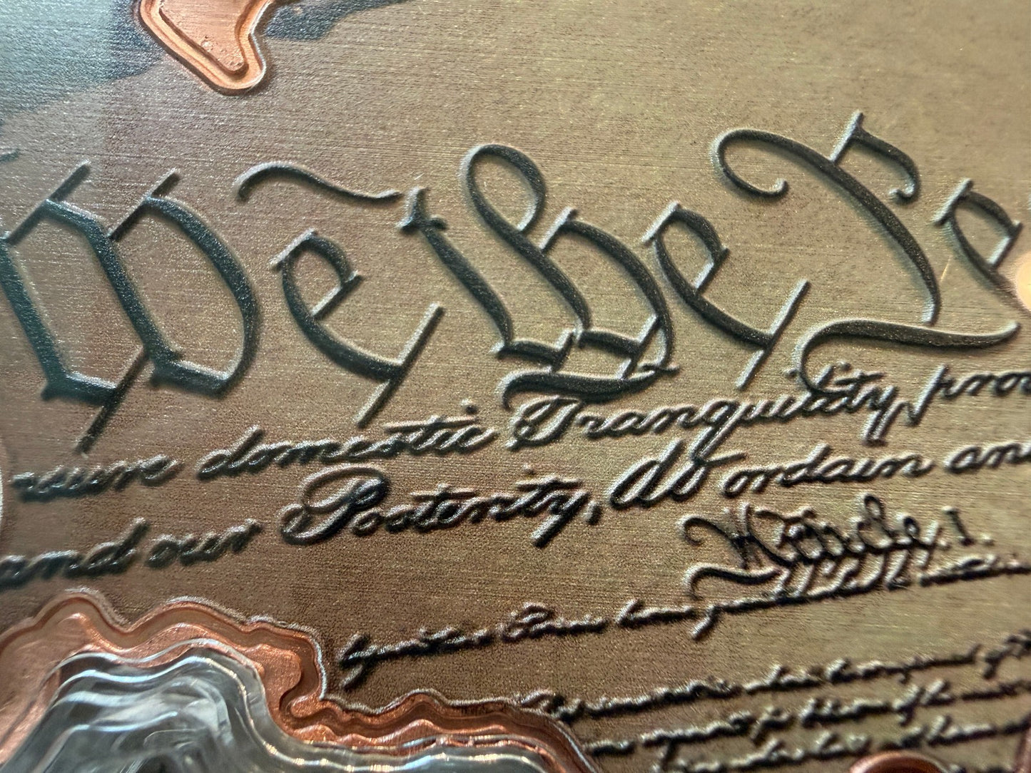 250 Years USA Shaped 10 AVDP oz .999 Fine Copper Bullion Bar Colorized