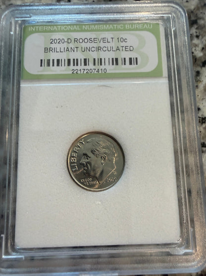 2020-D Roosevelt Dime Brilliant Uncirculated INB Certified One Dime US Coin