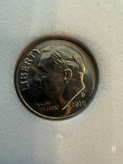 2020-D Roosevelt Dime Brilliant Uncirculated INB Certified One Dime US Coin