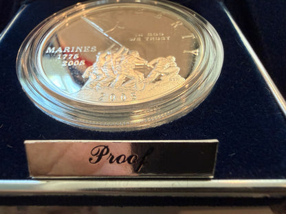 2005 Marine Corps 230th Anniversary Proof Silver Dollar 90% Silver US Mint OGP