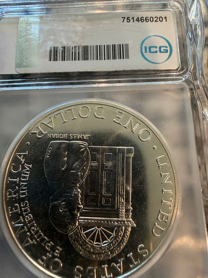 1992-D White House Commemorative Silver Dollar ICG MS69 200th Anniversary Coin